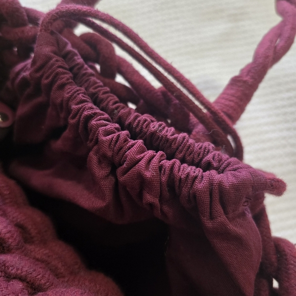 Zara Burgundy Braided Tote Bag - Picture 9 of 9